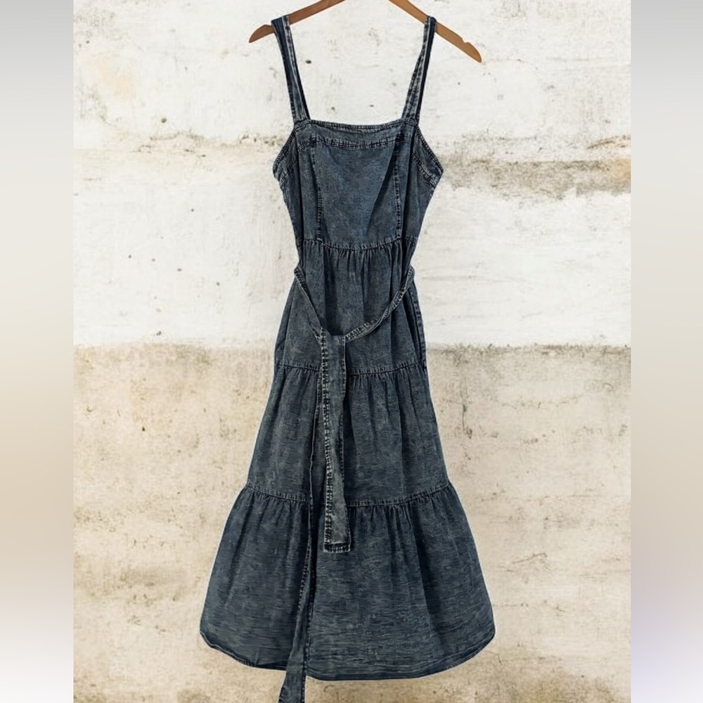 Denim by Jealous Tomato Cotton Chambray Midi Dress EUC